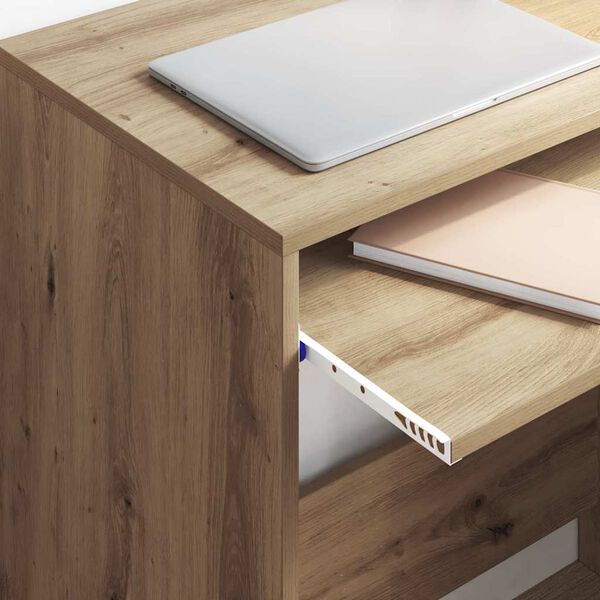 vidaXL Desk with Shelf Artisan oak 77.5 x 43 x 79 cm Engineered Wood