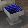 vidaXL Coffee Table with LED Concrete Grey 50x50x45 cm Engineered Wood