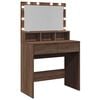 vidaXL Dressing Table with LED Brown Oak 80x41x134.5 cm
