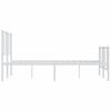 vidaXL Metal Bed Frame without Mattress with Footboard White 140x200cm