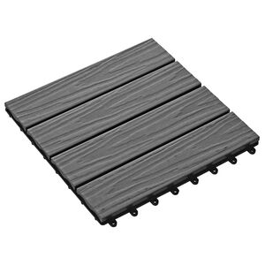 vidaXL Decking Tile 3D Design 11 pcs Grey 30 x 30 cm WPC