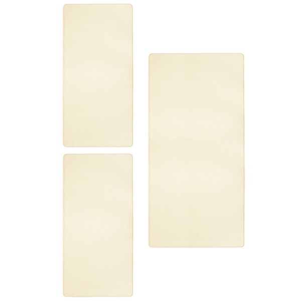 vidaXL Bed Carpets Shaggy High Pile 3 pcs Cream