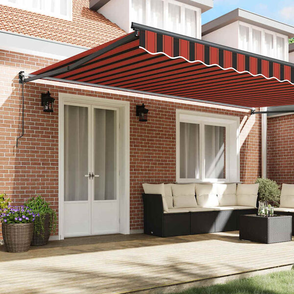 vidaXL Retractable Awning Orange and Brown 500 x 300 cm
