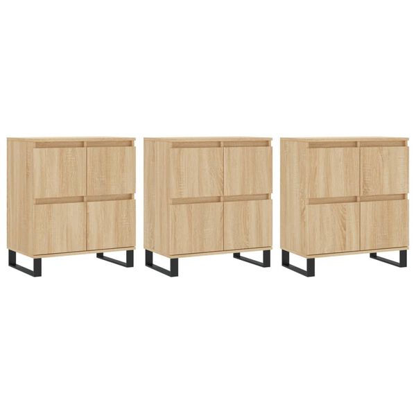 vidaXL Sideboards 3 pcs Sonoma Oak Engineered Wood
