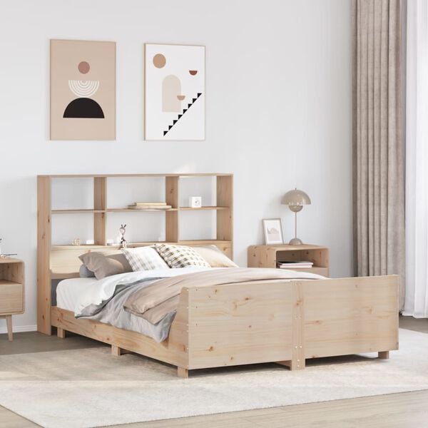 vidaXL Bed Frame without Mattress 120x190 cm Small Double Solid Wood Pine
