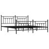 vidaXL Metal Bed Frame without Mattress with Footboard Black 193x203cm