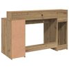 vidaXL Desk with LED Lights Artisian Oak 140x55x91 cm Engineered Wood