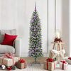 vidaXL Artificial Slim Christmas Tree Green and white 150 cm