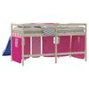 vidaXL Curtains for Loft Bed Pink Polyester