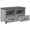 vidaXL Hall Bench with Cushion with Drawer Grey Sonoma 80 x 38 x 46 cm