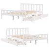 vidaXL Bed Frame without Mattress White 150x200 cm King Size Solid Wood Pine