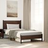 vidaXL Metal Bed Frame without Mattress Brown Oak 107x203 cm