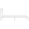 vidaXL Metal Bed Frame without Mattress with Headboard White 90x200cm