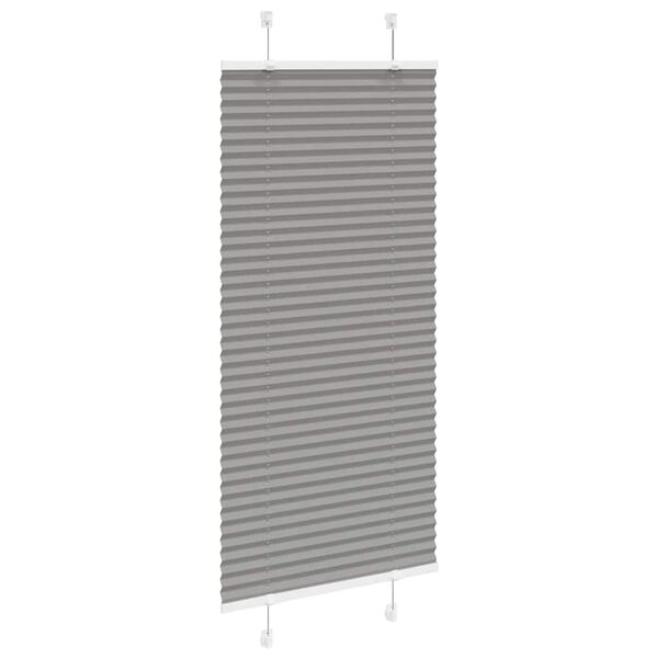 vidaXL Pleated Blind Anthracite 65x100 cm Fabric Width 64.4 cm Polyester