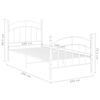 vidaXL Bed Frame without Mattress White Metal 100x200 cm