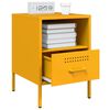 vidaXL Bedside Cabinet Mustard Yellow 36x39x50.5 cm Steel