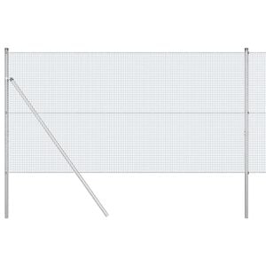 vidaXL Welded Wire Fence Ground Fix 50 x 1 m Galvanised Steel Silver