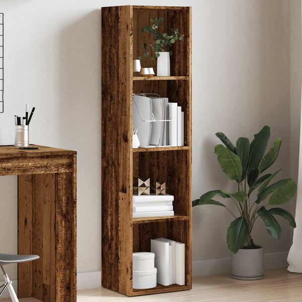 vidaXL Book Cabinet Old Wood 36x30x143 cm Engineered Wood
