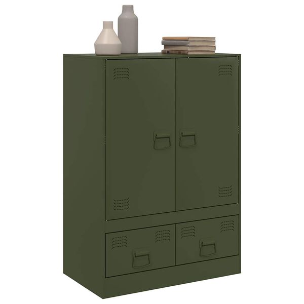 vidaXL Highboard Olive Green 67x39x95 cm Steel