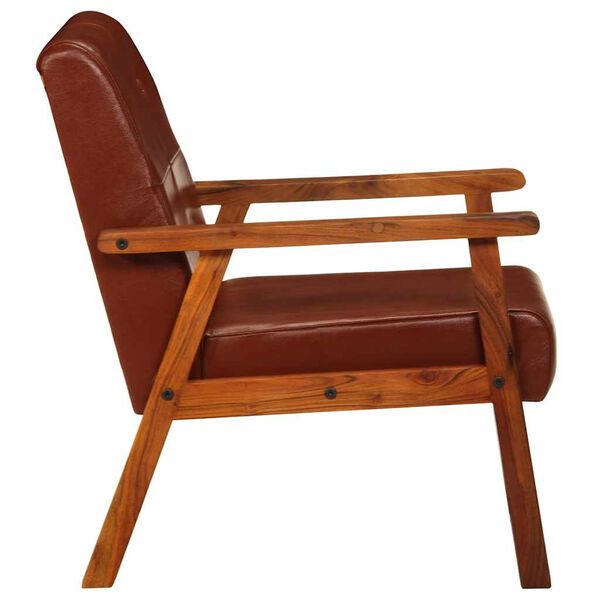 vidaXL Armchair Brown Real Leather