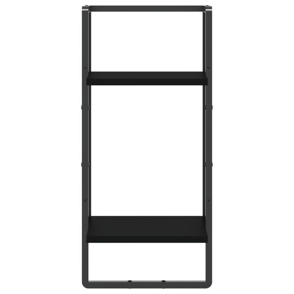 vidaXL Wall Shelf with Bar Black 30x25x65 cm