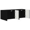 vidaXL TV Wall Cabinet 2 pcs Black 59.5 x 31 x 40 cm Engineered Wood