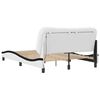 vidaXL Bed Frame with LED without Mattress "Hvar" White and Black 140x200 cm