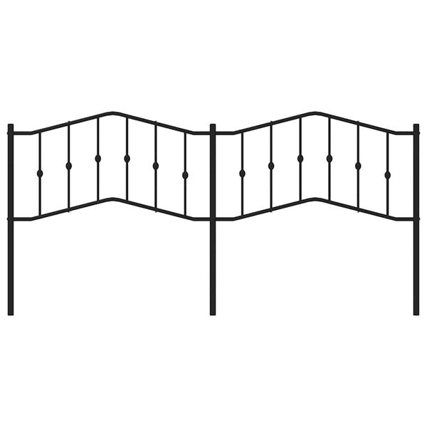 vidaXL Metal Replace Headboard Black 193 cm