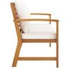 vidaXL Garden Bench 120 cm with Cream Cushion Solid Wood Acacia