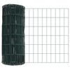 vidaXL Fence with Post Green 0.4 x 25 m Steel and PVC