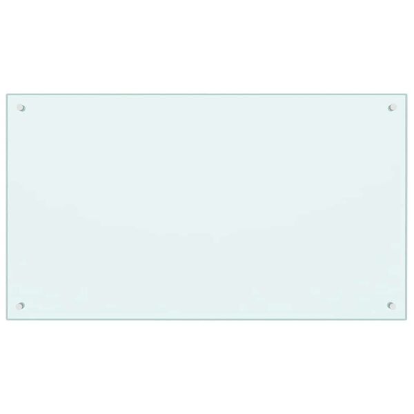 vidaXL Kitchen Backsplash White 100 x 60 cm Tempered Glass