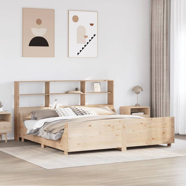 vidaXL Bookcase Bed without Mattress 180x200 cm Super King Solid Wood