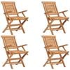 vidaXL 5 Piece Garden Dining Set Solid Wood Teak