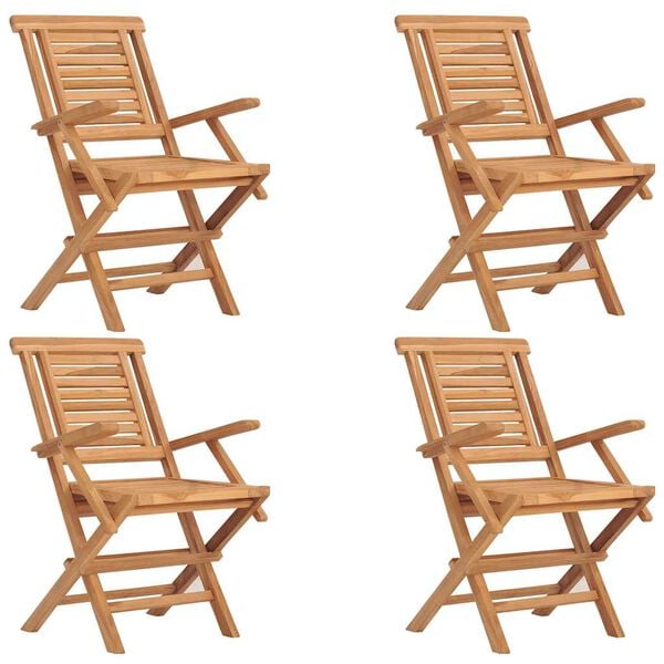 vidaXL 5 Piece Garden Dining Set Solid Wood Teak