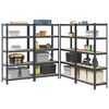 vidaXL 5-Layer Heavy-duty Shelves 4 pcs Anthracite Steel&Engineered Wood