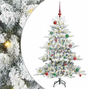 vidaXL Artificial Hinged Christmas Tree White 150 cm PVC and Steel