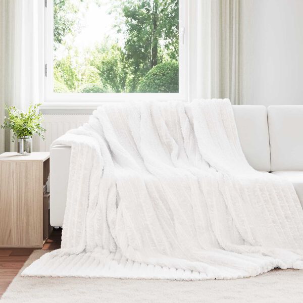 vidaXL Throw Blanket White 270 x 240 cm Fleece