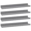 vidaXL Wall Shelves 4 pcs Grey 40x9x3 cm