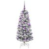 vidaXL Artificial Hinged Christmas Tree Green and White 120 cm