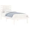 vidaXL Bed Frame without Mattress White 75x190 cm Small Single Solid Wood