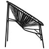 vidaXL Garden Chair Set 3 pcs Black Poly Rattan