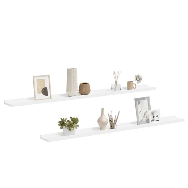 vidaXL Wall Shelves 2 pcs White 115x9x3 cm