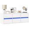 vidaXL TV Wall Cabinet with LED Lights White 130x31x45 cm
