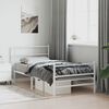 vidaXL Metal Bed Frame without Mattress with Footboard White 100x190cm