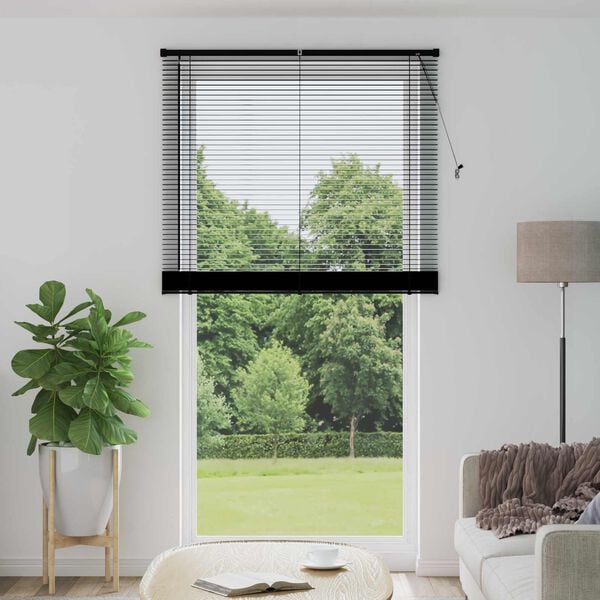 vidaXL Venetian Blind Manual Adjustable Black 213 x 110 cm PVC