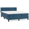 vidaXL Box Spring Bed with Mattress Dark Blue 140x190 cm Velvet