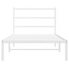 vidaXL Metal Bed Frame without Mattress with Headboard White 107x203cm