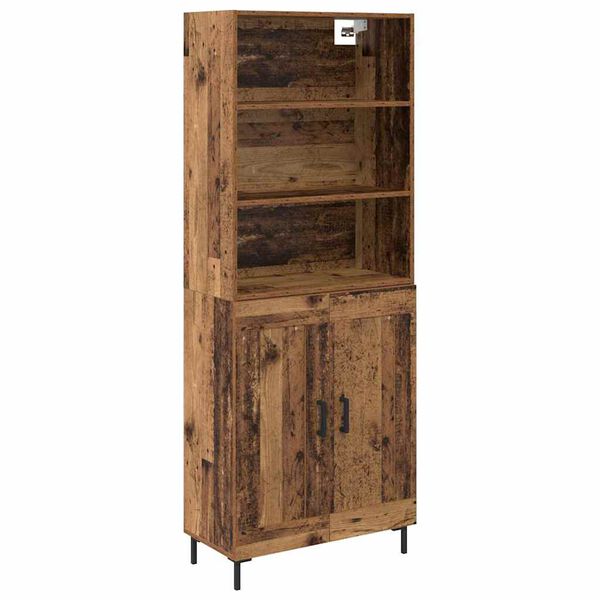 vidaXL Highboard Old Wood 69.5 x 34 x 180 cm Engineered Wood