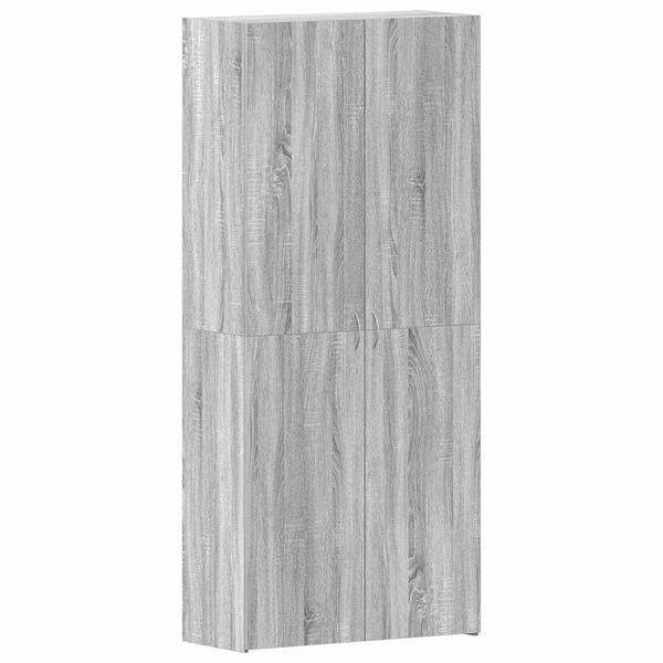 vidaXL Shoe Cabinet with Shelf Grey 80 x 35.5 x 180 cm Engineered wood