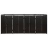vidaXL Quadruple Wheelie Bin Shed Black 274x80x117 cm Poly Rattan